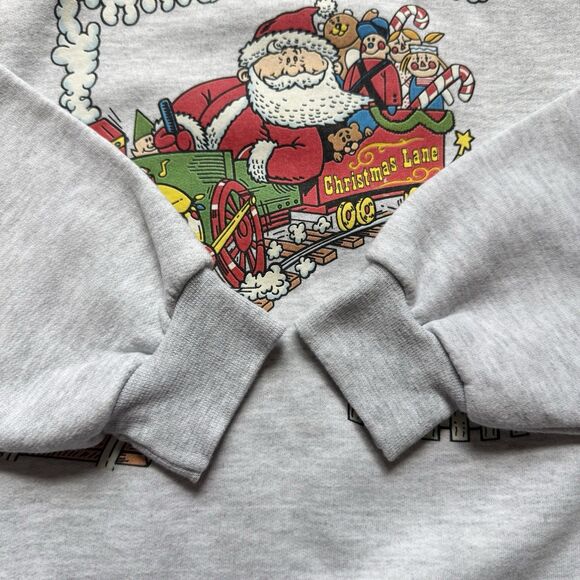 Vintage JERZEES Christmas Sweatshirt Adult Size S Santa Cute Holiday - Picture 5 of 9